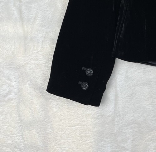 Semantiks Anthropologie Whimsy Goth Crushed Black Velvet Lined Jacket Blazer 8P - Bild 17 von 19