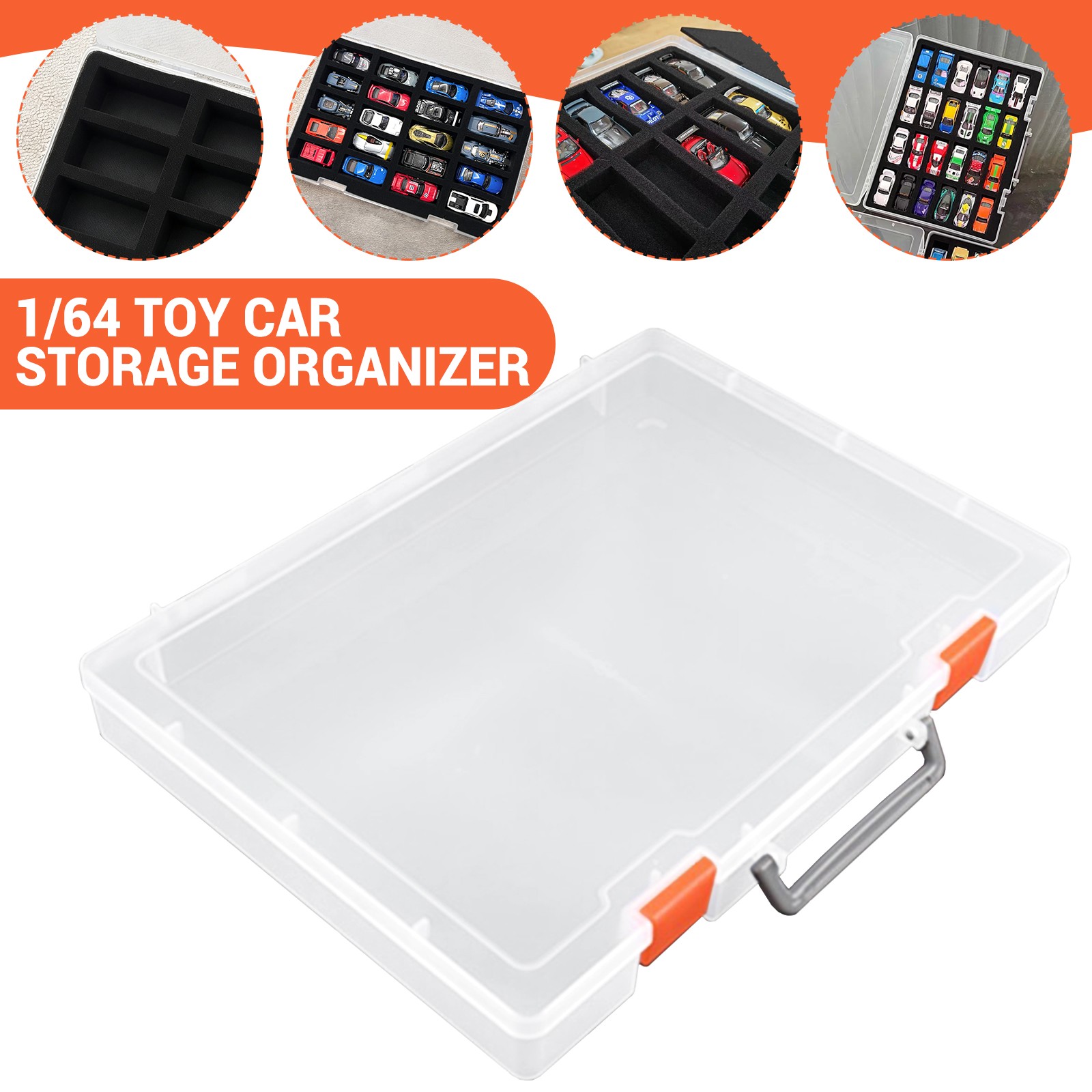 Toy Cars Storage Organizer Case for Matchbox 1:64 Cars with 24 Compartments