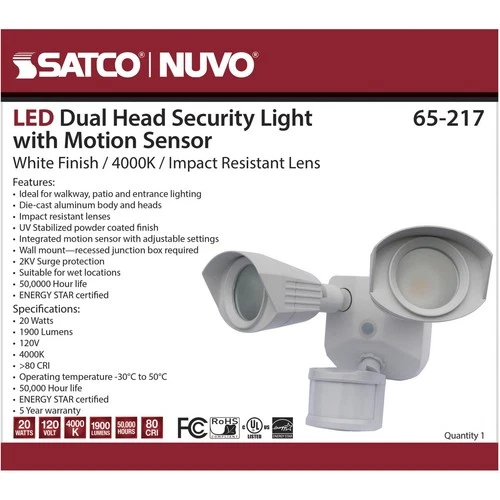 Nuvo Lighting 65/217 Brentwood LED 4 inch White Outdoor Security Light - Picture 11 of 11