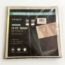 50 Protective Vinyl Record Sleeves - 12.75  Crystal Clear Sleeves    New