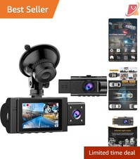 Dual Dash Cam Front Inside 1080P Night Vision G-Sensor 24H Parking Monitor