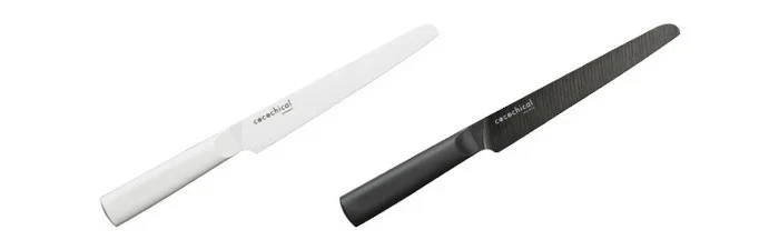 Cuchillo de pan dentado de cerámica KYOCERA 7 pulgadas cocochico negro hecho en Japón Foto 4 de 4