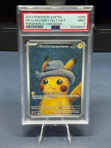 Pokemon Pikachu with Grey Felt hat Van Gogh 085 Graded Sealed Promo PSA 9
