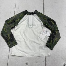 Old Navy Rash Guard Swim Shirt Kids 5T White Camo Shark UPF 50 Long Sleeve