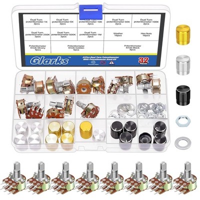 Potentiometer Set 50 Stück 1K-1M Ohm Linear Drehregler für Audio Steuerung