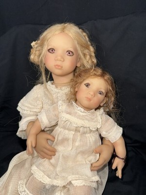 Annette Himstedt 1997 Freeke & Bibi Dolls With Pink Eyes, CoA And Original Boxes