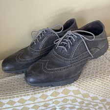 HUSH PUPPIES MEN'S "FIVE" BROGUE GRAY LEATHER SIZE 9 Dress Shoes Charcoal Oxford