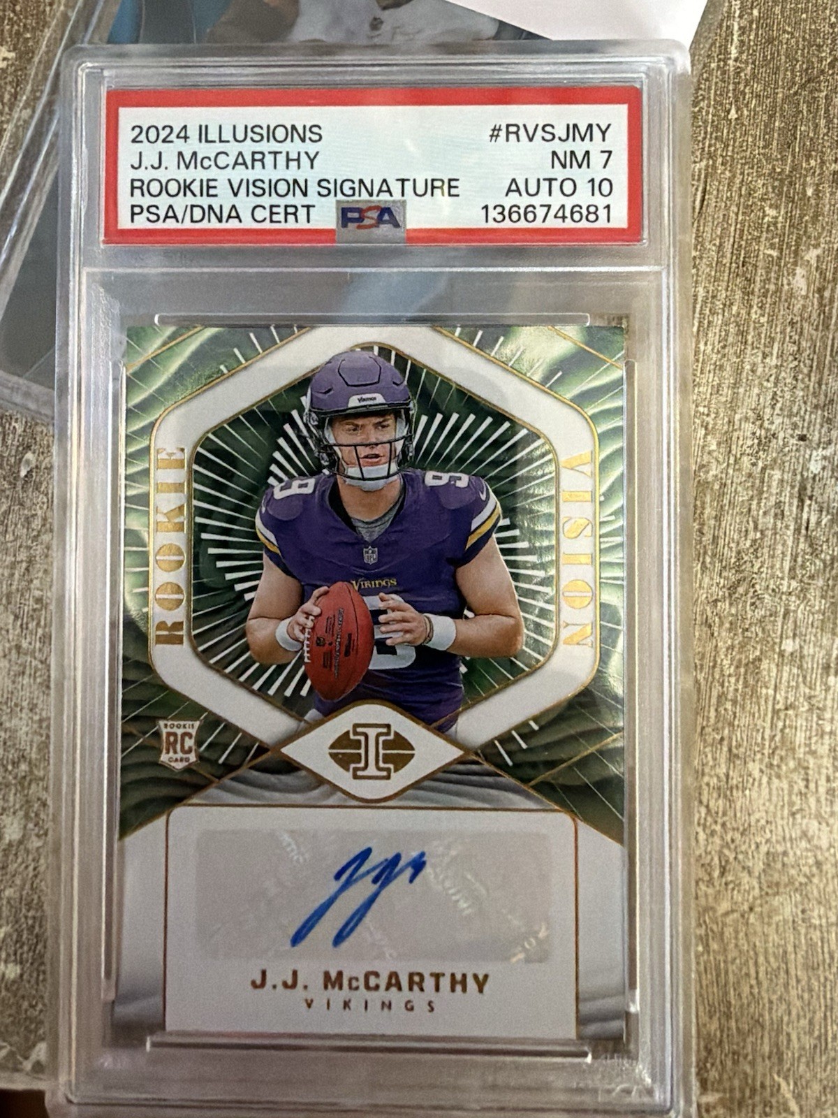 2024 Panini Illusions - Rookie Vision Signatures J.J. McCarthy #RVS-JMY /199..