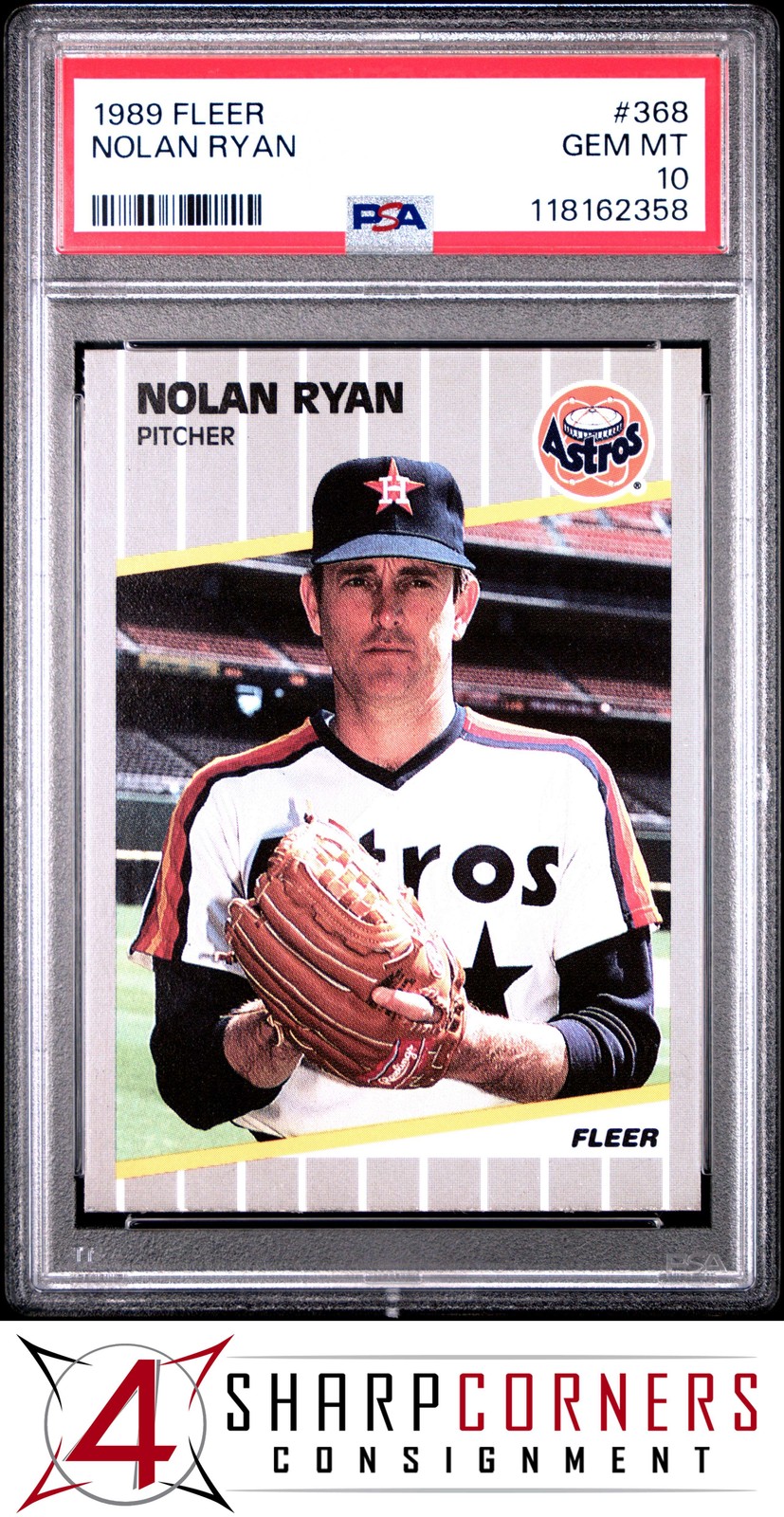 1989 FLEER #368 NOLAN RYAN ASTROS HOF PSA 10