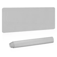 48"x17" Large Desk Mat, PU Leather Dual Side Large Desk Pad, Silver Tone