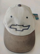 NOS Vtg Genuine Chevrolet Chevy Embroidered Snapback Hat Cap Tan Yupoong, Read 