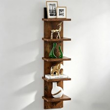 5 Tier Wall Shelf Unit Vertical Shelf Floating Storage Wall Shelf Decorative UK