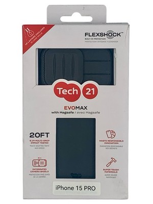Tech21 EvoMax Case with MagSafe Case W/Lanyard for Apple  iPhone 15 Pro (Black)