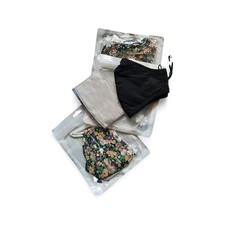 Adjustable Cotton Face Masks Floral  Solid Designs Black Beige Multicolor