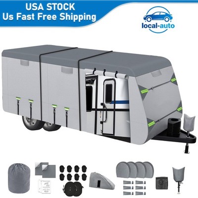 Waterproof RV Cover Outdoor Camper Travel Trailer Cover Upgraded for 20-33FT US