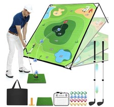 Golf Chipping Game with 6 x 6 FT Large Target Mat Training Set