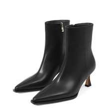 Botines Atsroel negros para mujer punta en punta botines cortos tacón de gatito...