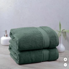 Welspun Purely Indulgent Towel Set Green 2-Piece Egyptian Cotton 640 GSM