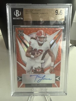 Leaf 2021 Valiant Trevor Lawrence Orange /50 Auto RC BGS 9.5 #BA-TL1