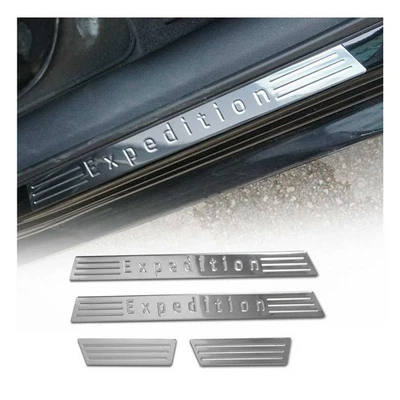 Seuils de porte pour Peugeot Partner Rifter Expedition en acier inox Chromé - Photo 1/4