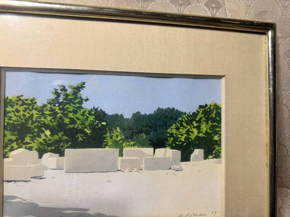 H Lyman 1979 "A Landscape Scene" Watercolor/Gouache Painting - Signed And Framed - Image 3 of 4