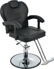 Barber Chair with Footrest  Reclining 360  Salon  Stylist Chair Black 1 