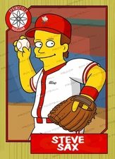 Steve Sax Springfield Nuclear Power Plant Softball Simpsons Custom Trading Card