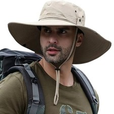 Wide Brim Sun Hat UV Protection Bucket Cap For Hiking Camping Fishing Safari Men