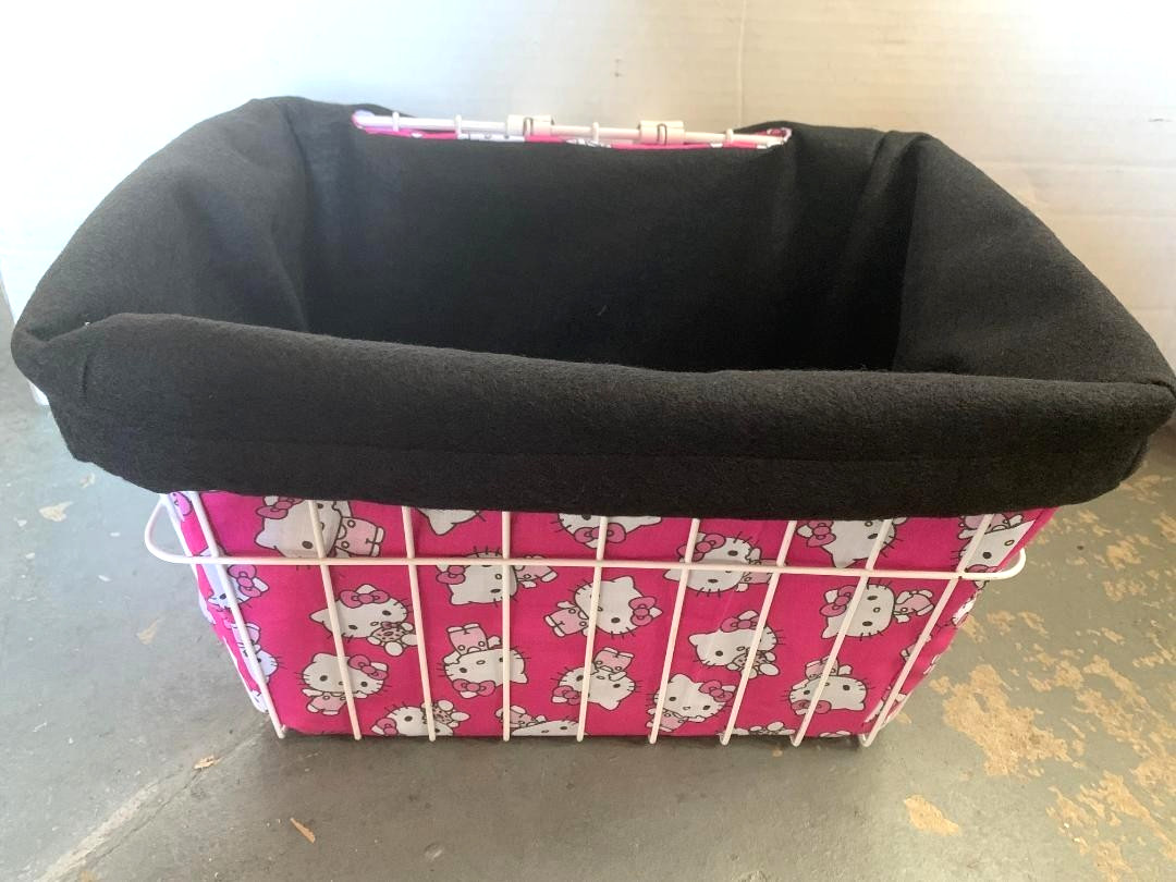 PINK BICYCLE BASKET LINER HELLO KITTY BEACH CRUISER CITY BIKES