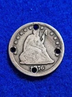 1876-CC Silver Seated Liberty Quarter Dollar