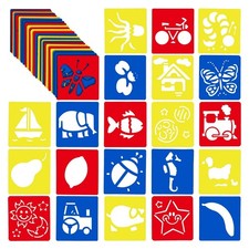54 Pack Hollow Drawing Stencils, Plastic Animal Stencils for Crafts, 5.6x6"