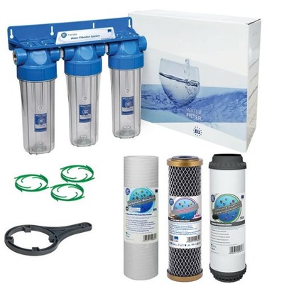 3 Stufen ganzes Haus Hochdurchfluss Wasserfilter Entchlorierer Chlorentfernung 1/2 Zoll