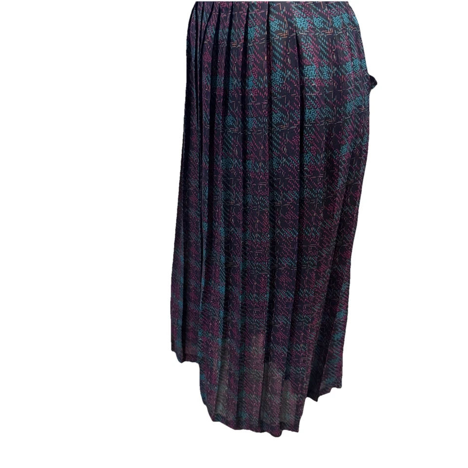 Vintage Alfred Dunner Pleated Abstract Plaid Modi Skirt Womens Size 20 80s-90s - Image 2 of 4