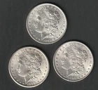 Morgan Silver Dollar Lot (3) BU/UNC Blast White Cartwheel Luster SKU166