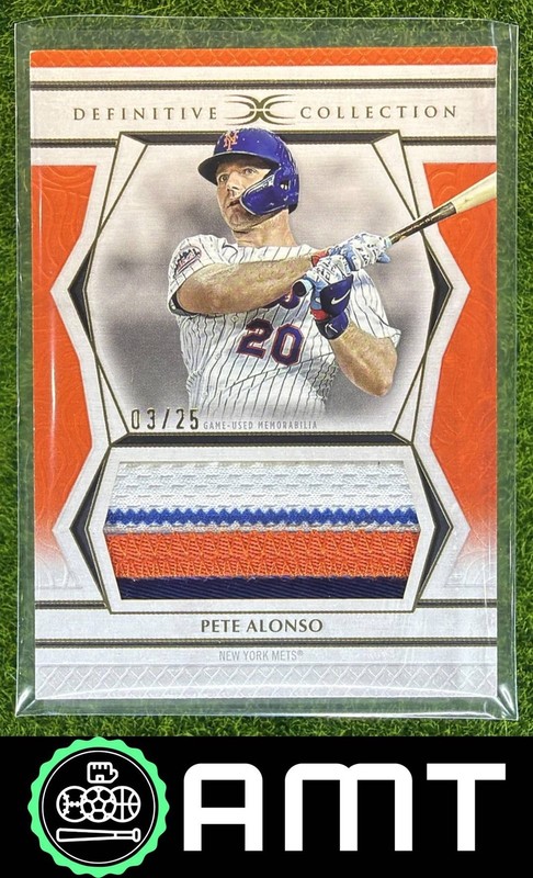 Pete Alonso 2025 Topps Definitive 3/25 Jumbo Jersey Patch Orange Mets