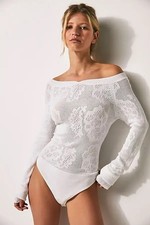 Intimately Free People White Off your Game Bodysuit off the shoulders Medium
