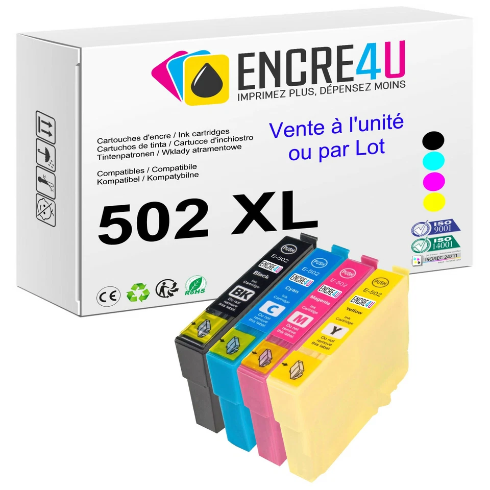 PREMIUM - Cartouches d'encre compatibles avec Epson ( série 502 XL / Jumelles )