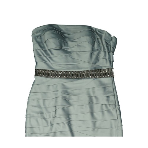Unique Abend Cocktail Party Brautjungfern Kleid Pencil kurz M 38 Grau Nieten NEU - Bild 2 von 3