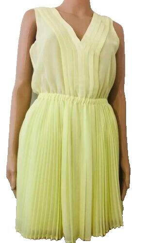 UNDERCOVER Mini abito sexy a pieghe Victoria's Secret giallo trasparente taglia S