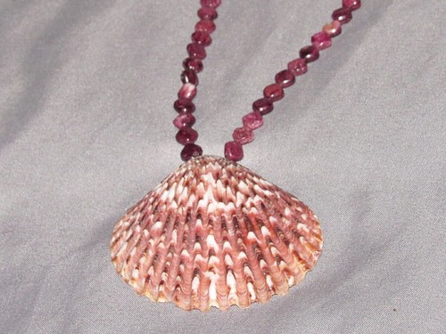 Purple Spiny Oyster Shell Necklace 17" with Oyster Shell - Picture 5 of 5