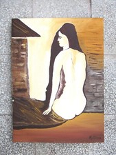 Nudo di donna - olio o acrilico su tela anni '70 firmato