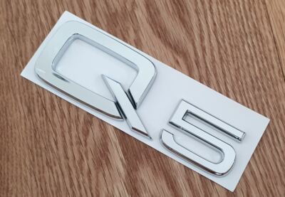  3D Qualität Q5 ABS Chrom Schriftzug Auto Styling Heck Emblem Abzeichen Logo - Silber