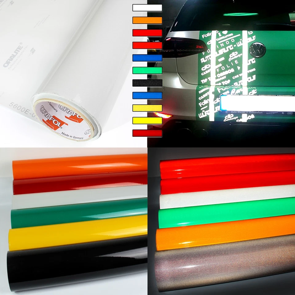 ORACAL ORALITE 55€/m² Reflexfolie Oralite 5600E Autofolie 20cm x 30cm Reflex Folie Auto DIN A4