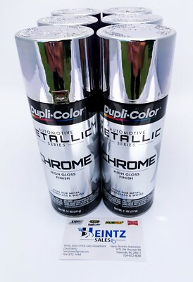 Duplicolor CS101 Instant Chrome Metallic Enamel Spray Paint 12 Oz Can (6 pack)