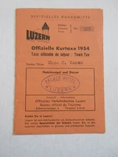 Vintage 1954 Palace Hotel Luzerne Switzerland check in brochure booklet map