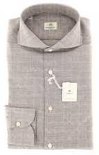 Luigi Borrelli Brown Plaid Cotton Shirt - Slim - AS