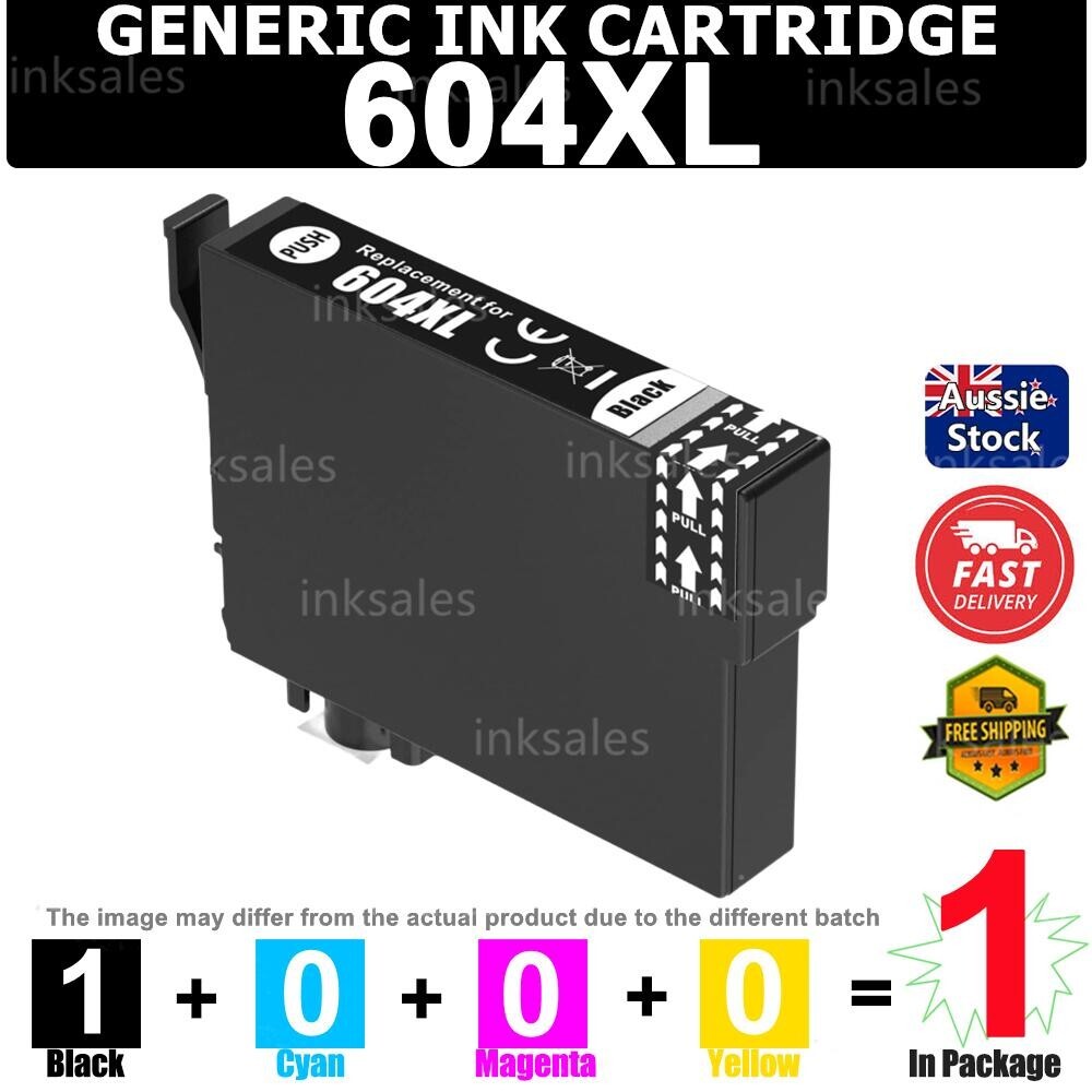 1x 604XL BLACK Generic Ink Cartridge For Epson XP2200 XP3200 4200