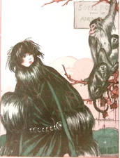 La Vie Parisienne 1920s LECLERC Illustration Beauty & Chard Monkey Sees Woman