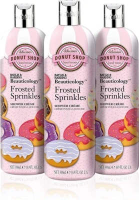 3 Pack Baylis & Harding Beauticology Frosted Sprinkles Donut Shop Shower Creme