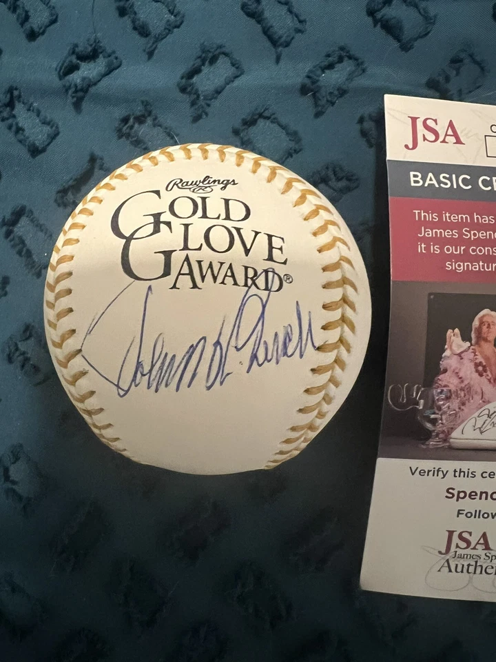 JOHNNY BENCH HAND SIGNED AUTOGRAPH GOLD GLOVE LOGO BASEBALL JSA COA - Image 2 of 4